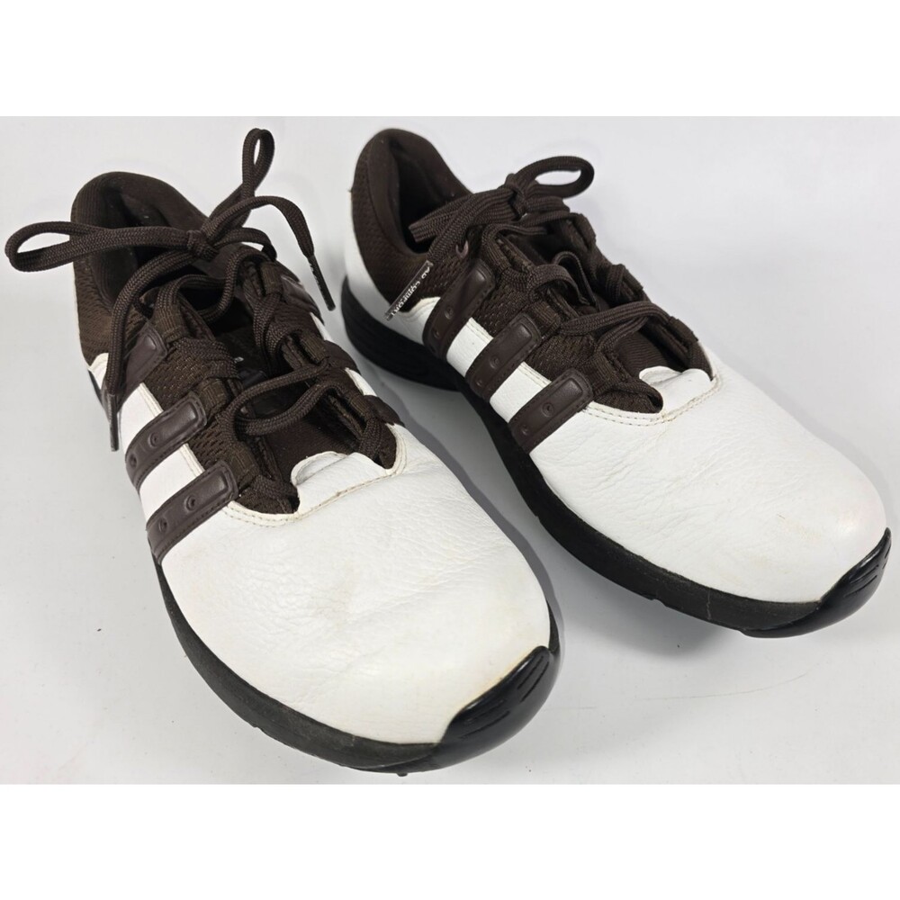 Adidas AdiPRENE Traxion Golf Shoes Men’s 7.5 White Brown Cleats Classic Adidas